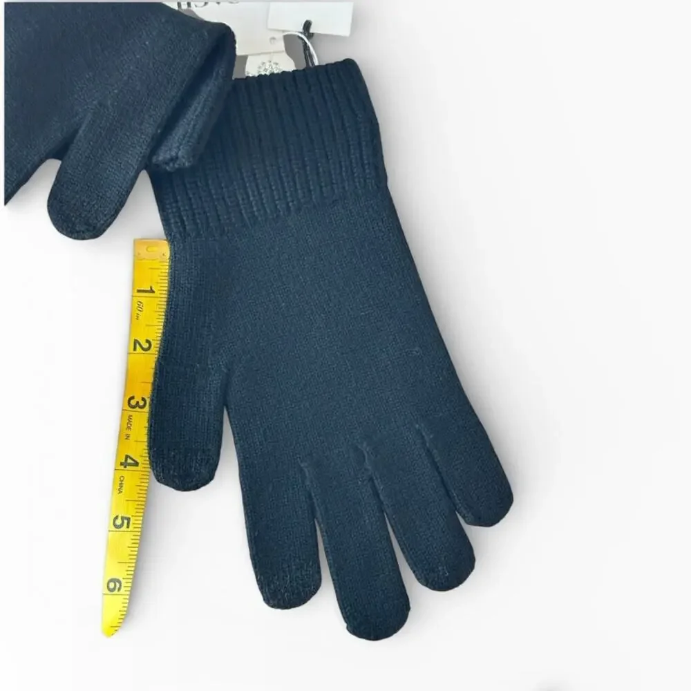 Coach Knit Tech Gloves With Rubber Patch Black L/XL